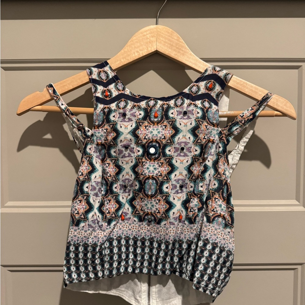 Patterned Sleeveless Women's Top